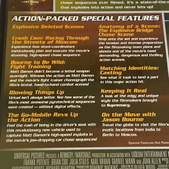 🎬PRICING🎬 The Bourne Supremacy DVD with Matt Damon - Widescreen Edition - Picture 4 of 7